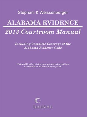 cover image of Alabama Evidence Courtroom Manual